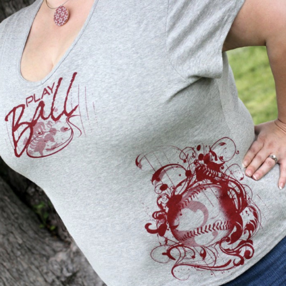 ⚾️ Baseball Graphic Tee Shirt Play Ball Quote Fan - Picture 2 of 3